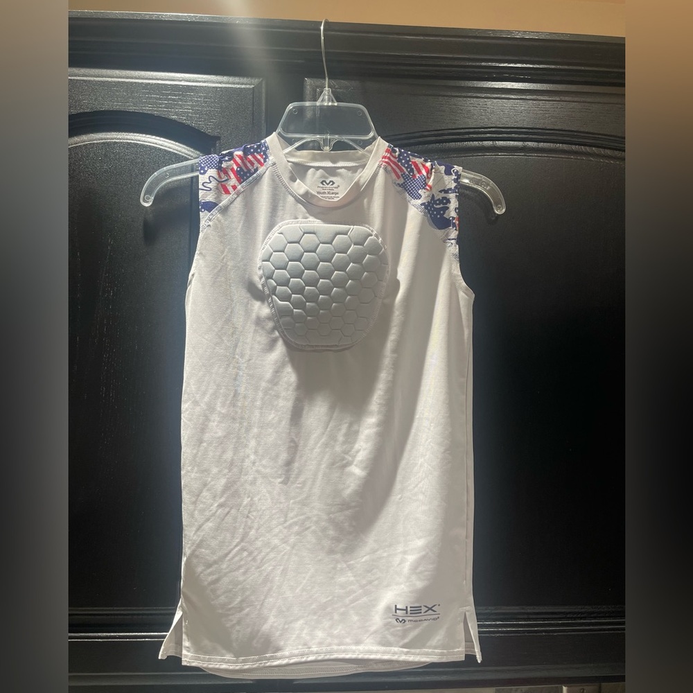 McDavid Youth HEX Sternum Body Shirt Mesh Top Flag Camo White Size Youth XL